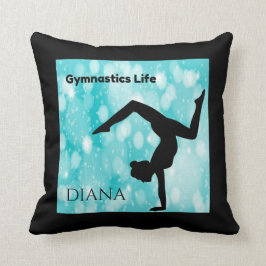 Cojín Decorativo La gimnasia lanza almohada, nombre personalizado.