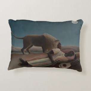 Cojín Decorativo La gitana dormida de Henri Rousseau, Arte Vintage