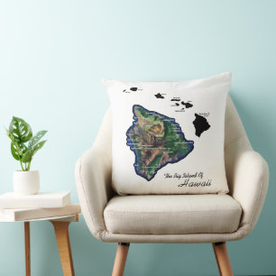 Cojín Decorativo La Gran Isla de Hawái con Islas Hawái