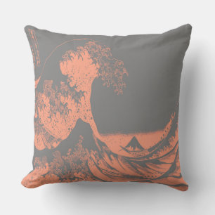 Cojín Decorativo La gran ola de almendras y grises