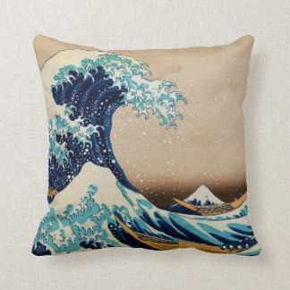 Cojín Decorativo La gran onda del japonés de Hokusai