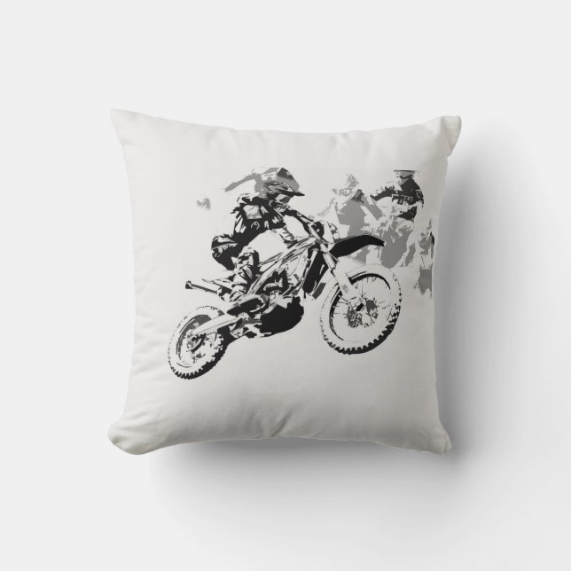 Cojín Decorativo La Gran Raza - Motocross Racers (Anverso)