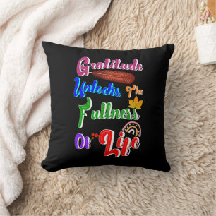 Cojín Decorativo La Gratitud Desbloquea La Plena Vida