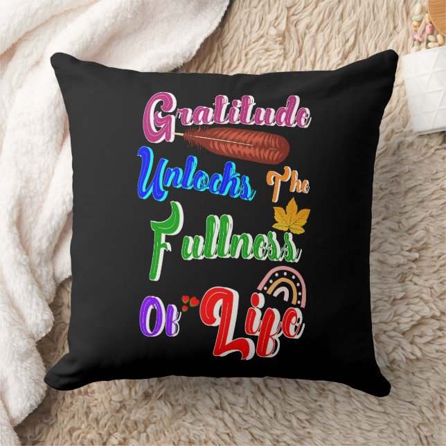 Cojín Decorativo La Gratitud Desbloquea La Plena Vida (Manta)
