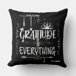 Cojín Decorativo La gratitud es todo 🖤 calkboard