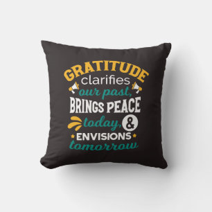 Cojín Decorativo La gratitud trae paz hoy – Fe positiva