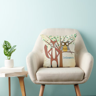 Cojín Decorativo La habitación personalizada de un niño bebé, Fox y