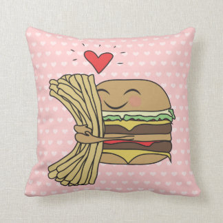 Cojín Decorativo La hamburguesa ama las fritadas