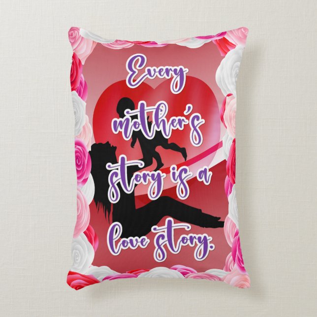 Cojín Decorativo La historia de amor de una madre (Frente (Vertical))