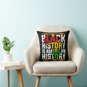 Cojín Decorativo La historia negra es historia americana patriótica