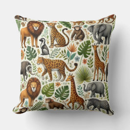 Cojín Decorativo La jungla de animales