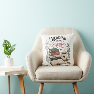 Cojín Decorativo La lectura es mi escape - Estética acogedora de am