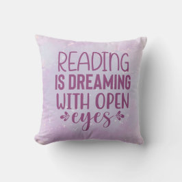 Cojín Decorativo La lectura es soñar con los ojos abiertos Café