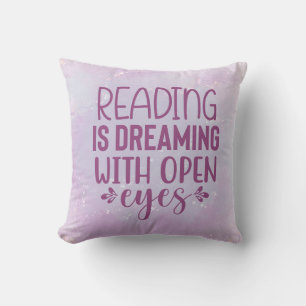 Cojín Decorativo La lectura es soñar con los ojos abiertos Café