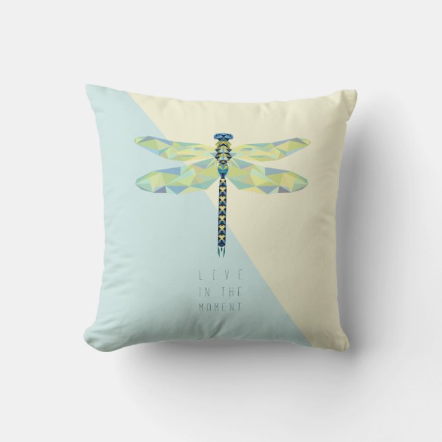 Cojín Decorativo La libélula vive en el momento (Anverso)