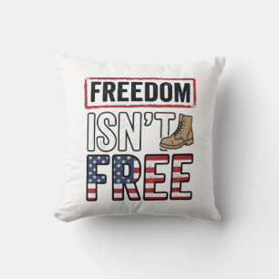 Cojín Decorativo La libertad no es gratis Diseño de camiseta patrió