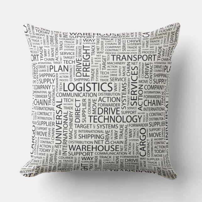Cojín Decorativo La LOGÍSTICA modela con palabras (Anverso)