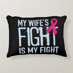 Cojín Decorativo La lucha de mi esposa es apoyo a la lucha contra e