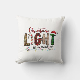 Cojín Decorativo La luz navideña de regalo navideño es mi color fav