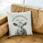 Cojín Decorativo La madera de vaca de granja parece personalizada<br><div class="desc">Este diseño fue creado a través del arte digital. Se puede personalizar haciendo clic en el botón personalizar y agregando un nombre,  iniciales o tus palabras favoritas. Contáctame en colorflowcreations@gmail.com si quieres tener este diseño en otro producto. Ver más de mis creaciones o seguirme en www.facebook.com/colorflowcreations,  www.instagram.com/colorflowcreations,  www.twitter.com/colorflowart,  y・.</div>