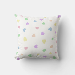 Cojín Decorativo La mano dibujó pequeños corazones en pasteles