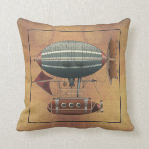 Cojín Decorativo La máquina de vuelo de Steampunk del Aleutian del