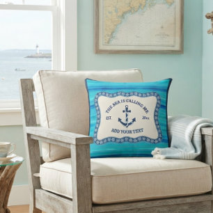 Cojín Decorativo La Mar Me Está Llamando Casa de Playa Personalizad