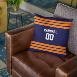 Cojín Decorativo La Marina y el Fútbol Naranja Personalizados