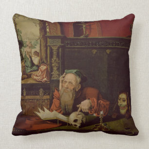 Cojín Decorativo La meditación de St Jerome (aceite en el panel)