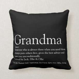 Cojín Decorativo La mejor abuela de la historia en blanco y negro