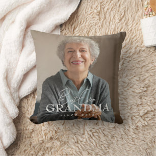 Cojín Decorativo La Mejor Abuela Desde 20XX Simple Foto Elegante