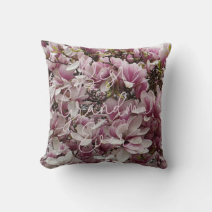 Cojín Decorativo La mejor abuela que nunca fue la Magnolia rosa flo