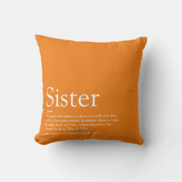 Cojín Decorativo La mejor definición de hermana divertida naranja d