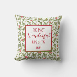 Cojín Decorativo La mejor época del año - Pino y Poinsettias