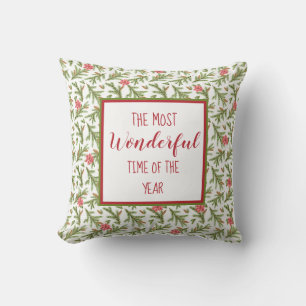 Cojín Decorativo La mejor época del año - Pino y Poinsettias