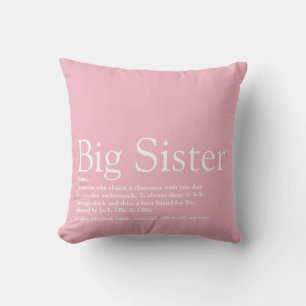 Cojín Decorativo La mejor hermana del mundo Definición Rosa femenin