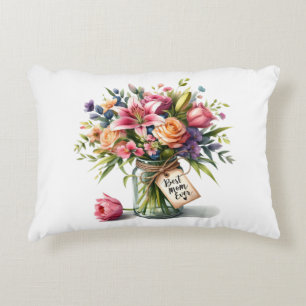 Cojín Decorativo La mejor madre del día de la madre en acuarela