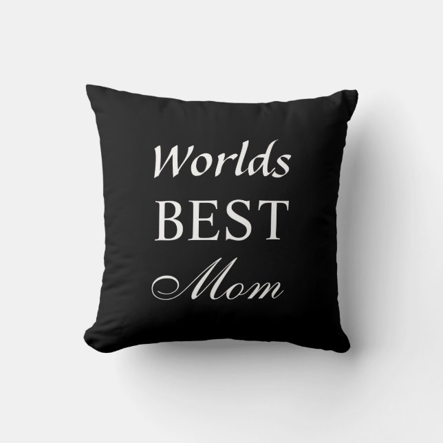 Cojín Decorativo La mejor madre del mundo: Pillow en negro (Anverso)