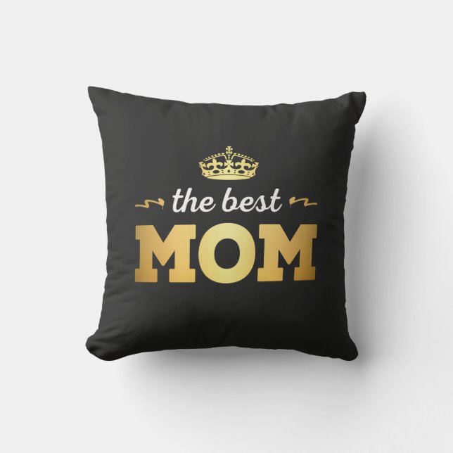 Cojín Decorativo La mejor mamá con corona (Anverso)