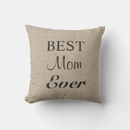 Cojín Decorativo La mejor mamá de todos los tiempos en el burlap