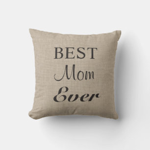 Cojín Decorativo La mejor mamá de todos los tiempos en el burlap