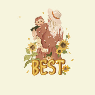 Cojín Decorativo "La mejor mamá de todos los tiempos estilo boho"