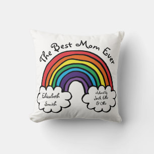 Cojín Decorativo La Mejor Mamá del Mundo Colorido Día de las Madres