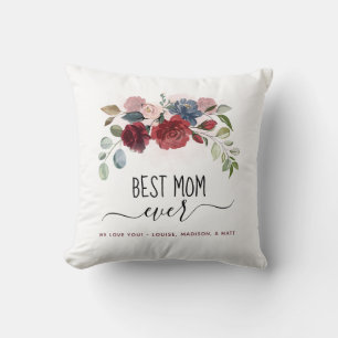 Cojín Decorativo La Mejor Mamá del Mundo Día de las Madres Floral P