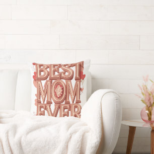 Cojín Decorativo La Mejor Mamá del Mundo Diseño 3D en Oro Elegant