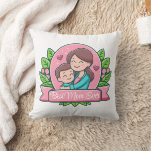 Cojín Decorativo La Mejor Mamá del Mundo, Mamá e Hijo, Personalizad