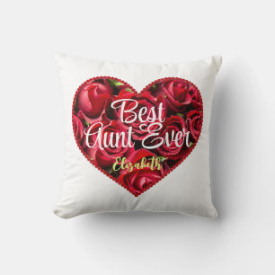 Cojín Decorativo La mejor mamá del mundo Roses Rojos Corazón Elegan