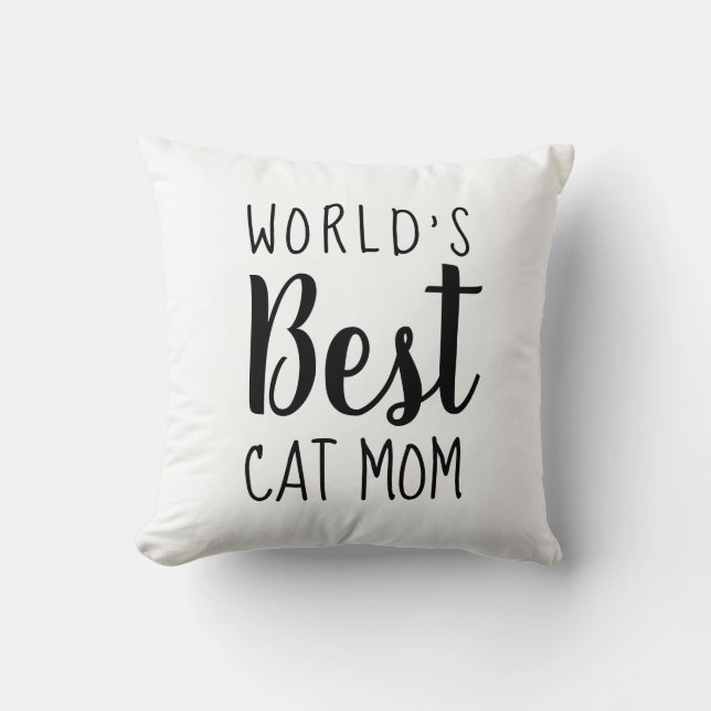 Cojín Decorativo La mejor mamá gata del mundo - Personalizable (Anverso)