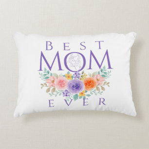Cojín Decorativo La mejor mamá que haya florido, cita del día de la