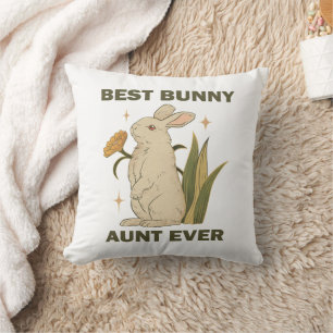 Cojín Decorativo La mejor tía conejo de todas Cute Kawaii Fiesta Fa